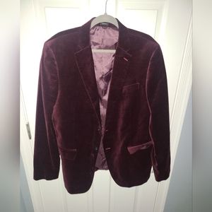 Mens Cranberry Velvet Blazer
